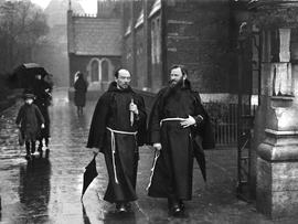 Photographic print of Fr. Albert Bibby OFM Cap. and Fr. Dominic O’Connor OFM Cap. on Church Stree...