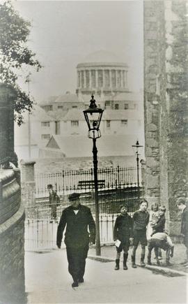 The Four Courts as seen from the 'Forty Steps’, Dublin